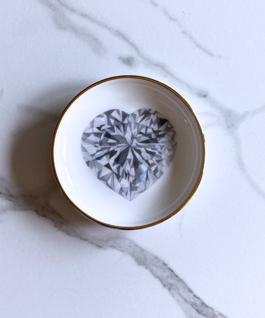 Heart Shape Diamond Ring Dish