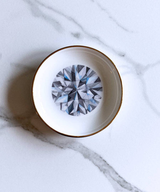 Old European Cut Diamond Ring Dish