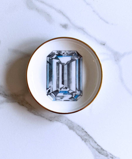 Emerald Cut Diamond Ring Dish